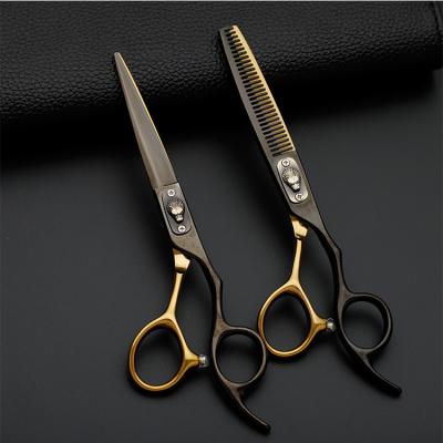 China HAIR 6.0 Inch Professional Hair Scissors 440c Stainless Steel Hair Cutting Scissors Gold Plated for sale