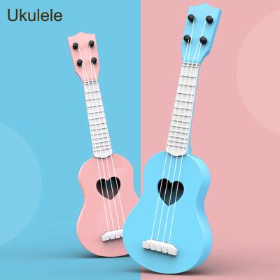 China Cartoon Toy Early Education Simulation Ukulele For Kids Gift About Four String Musical Instrument Music Toy for sale