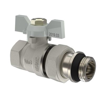 China General internal and external heating brass ball valve ball valve active active double valve interface for sale