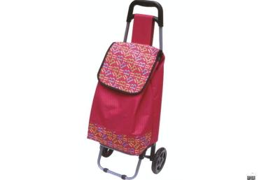 China Printable wheeled shopping bags red , folding travelling trolley bag for sale