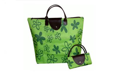 China Heat printing green reusable folding oxford tote bag for commercial promotion​ for sale