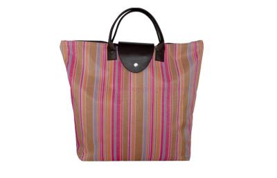 China Classical striped waterproof 300D / 600D oxford tote bag for supermarket advertising for sale