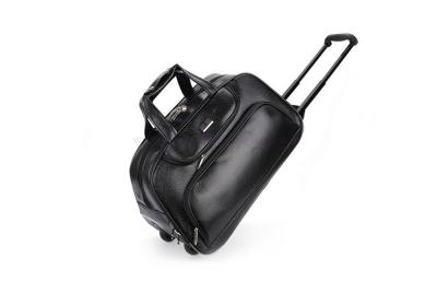 China Durable waterproof PVC roller luggage wheeled bags with two pockets for sale