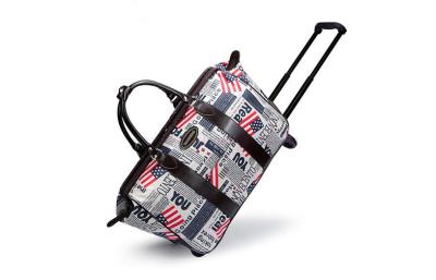 China Oxford fabric trolley travel bag for young ladies with Retractable pull handle for sale