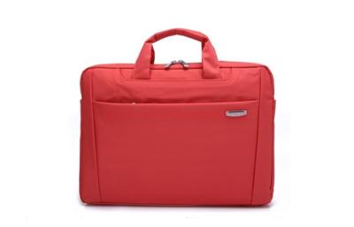 China Portable red nylon laptop tote bag with wrapped handle 39*28*10cmcm for sale