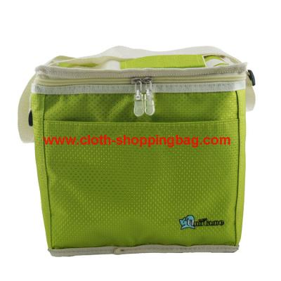 China Green polyester fabric built lunch cooler bag with strong handle for sale