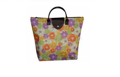 China Nice flower pattern Eco - friendly foldable shopping bags with custom logo for sale