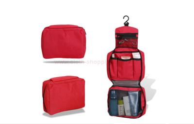 China Built - in hook Red multi-functional travel storage bag with mesh pocket inside for sale