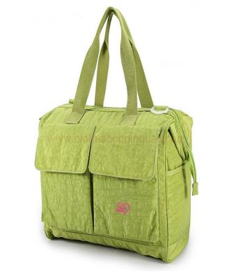 China Eco - friendly green Office lady ' s  Nylon shoulder shopping handbag for sale