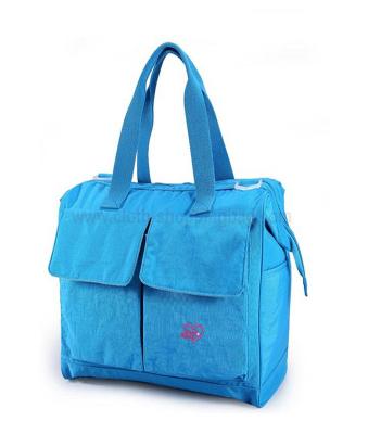 China Promotional middle size blue nylon shoulder bag for colleage students for sale