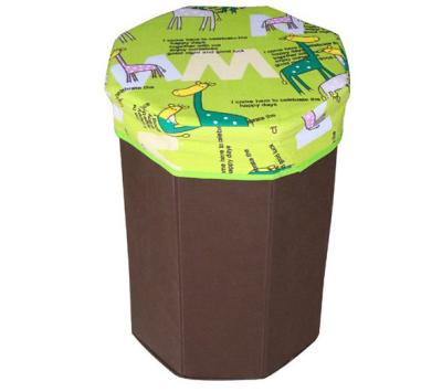 China Decorative small octagonal storage box bag easy carrying chair for children for sale