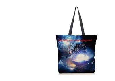 China Customized  heat-printing technology canvas tote bag with spaceship pattern for sale