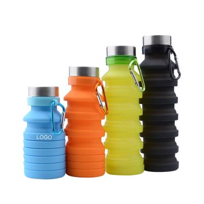 China 2022 New Products Sustainable Collapsible Portable Fitness Water Bottle Silicone Drinking Collapsible Water Bottle For Kids for sale