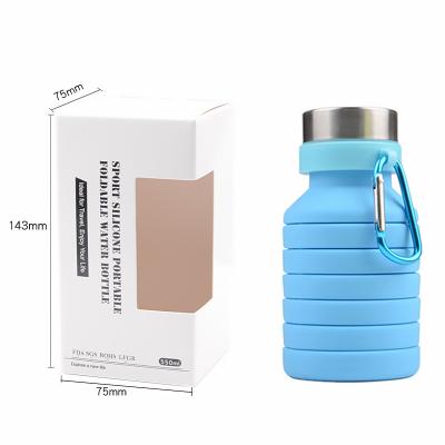 China 750ML Silicone Outdoor Sport Sustainable Custom Eco - Friendly Leakproof Collapsible Water Bottle for sale