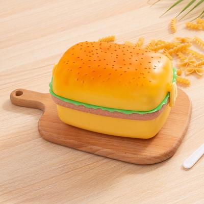 China Unique Creative Funny Hot Freshness Keeping Double Layer School Food Container Kids Food Bento Hamburger Lunch Box For School for sale