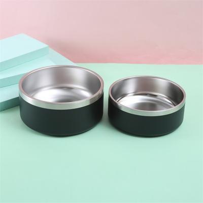 China Custom LOGO Printing Pet Feeder Dog Food Bowl Stocked Feeding Puddle Non Stainless Steel Dog Bowl With Slip for sale