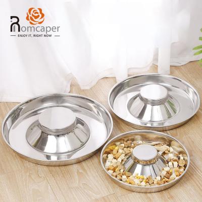 China Sustainable Slow Feeding Bowl Slow Feed Stop Bloat Stainless Steel Dog Bowl Slow Feeder Pet Bowl for sale