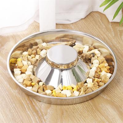 China Most Popular Eating Pet Stainless Steel Dog Food Slow Feeder Sustainable Bowl for sale