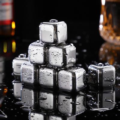 China Cooling Reusable Stones Square 304 Stainless Steel Stones OEM Frozen Whiskey Reusable Price Sustainable Ice Cube for sale