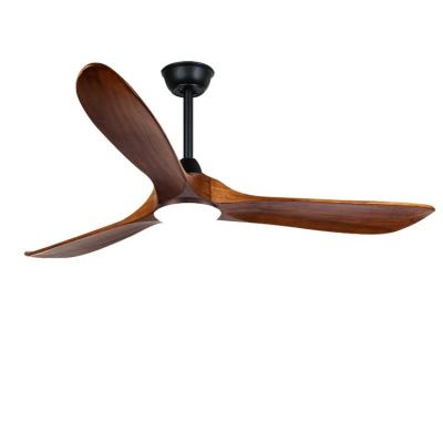 China China Metal DC Mute Solid Wood Motor 3 Blade Modern Remote Control Ceiling Fan No Light for sale