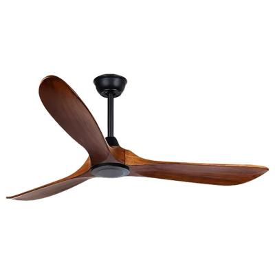 China 52 Inch 3 Blades Modern Solid Wood Advanced Nordic Luxury DC Motor Technology Conversion Frequency China Mute Ceiling Fan for sale