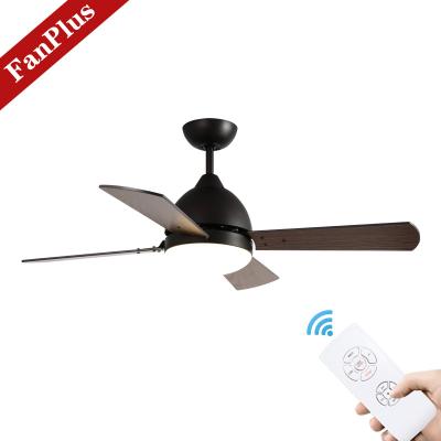 China Wooden Mute 4 Blade Metal AC Remote Control Ceiling Fan With Light for sale