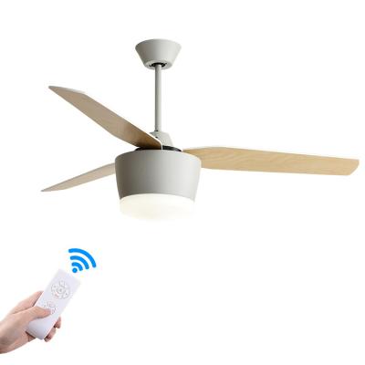 China Modern New Arrival 24W 52inch Plywood Remote Control Three Blades Led Ceiling Fan Light for sale