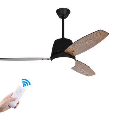 China Factory Direct Sale AC Copper Motor Modern 3 Speeds 52inch Remote Control Led Ceiling Fan Light for sale