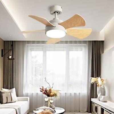 China 32 Inch Modern DC Ceiling Fans 5 Blades Modern Wood Decorative Luxury Porcelain Latest with Led Lights Remote Control for sale