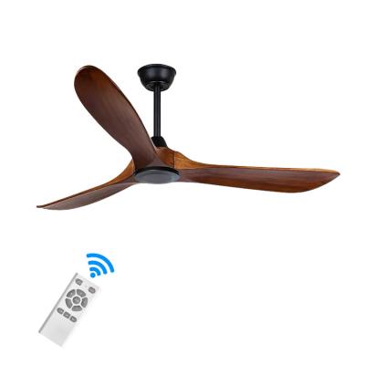 China Modern Simple Pure Copper DC Motor Solid Wood Poplar Remote Control 52inch Ceiling Fan No Light for sale