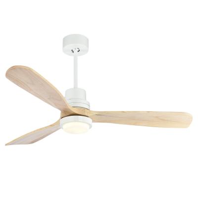 China With Light 52 Nordic Modern Led Solid Wood Ceiling Fans With Light for sale