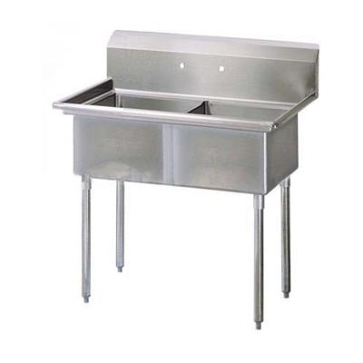 China Customized Modern 304 Stainless Steel Commercial Kitchen Restaurant Sink 2 Double Free Standing Two Compartment for sale