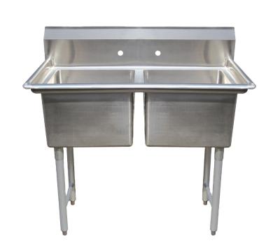 China Without Counter Faucet Stainless Steel 2 Bowl Sink Commercial Kitchen Sink For Restaurant for sale