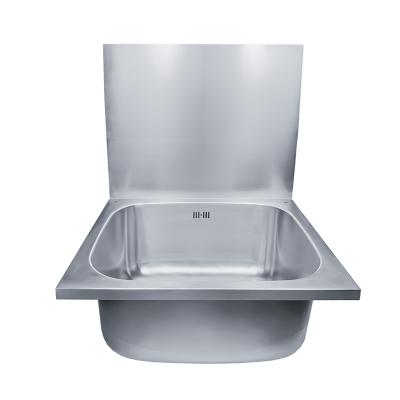 China Modern Cupc Sink Manufacture SS 304 Stainless Steel Wall Hung Commercial Sink Splash Guard Wall Mounted Top Sink for sale