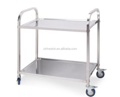 China Storage Two 2 Tier Serving Trolley, Assembled/Rush Stainless, Serving Trolley, Dining Trolley, Square Tube (KTS-02) for sale