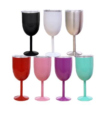 China 10oz 300ml Wine Tumbler Stainless Steel Cocktail Glass Viable Vacuum Insulated Wine Cup Goblet for Wedding and Party for sale