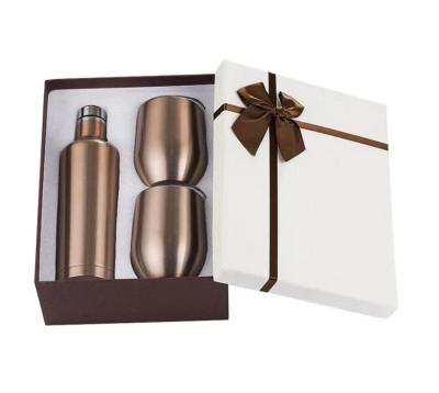 China Stainless Steel Tumbler Wine Bottle Viable Double Walled Vacuum Insulated Mug Gift Set for sale