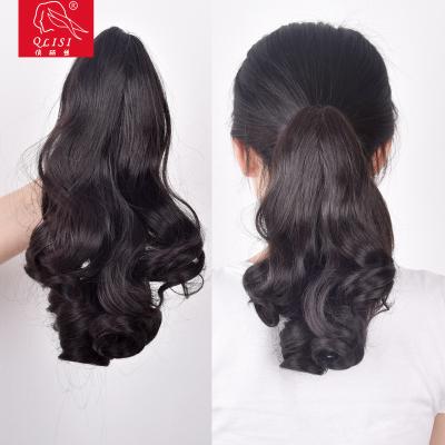 China Curly Curly Hair Piece Extension Synthetic Claw Clip In Ponytail Wigs for sale