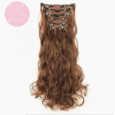 China U-Tip Hair Chestnut Brown Hair Clip In Hair Pieces Synthetic Hair Extensions Different Colors Customized for sale