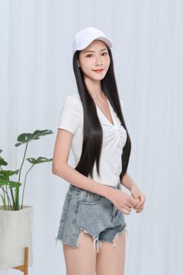 China Red or White Long Silky Straight Wave Silky Synthetic Wig Cap With Wigs for sale