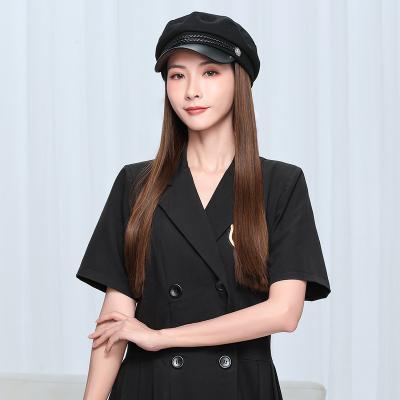 China Newest Wave 2021 Red Baseball Cap Long Design Silky Straight Wavy Synthetic Wig For Wig Making Vendors for sale