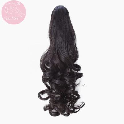 China i-tip hair private label claw clip ponytails ombre ponytail hair extension wavy for sale