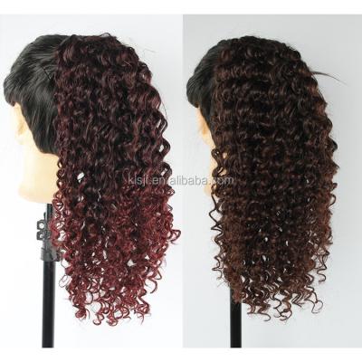 China Synthetic V-Tip Curly Afro Curly Ponytail Hair Extensions Hair Piece For Black Women for sale