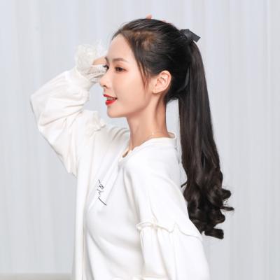 China Black Curly Ponytail Extensions, Drawstring Ponytail, Phone Loop Hair Silky Straight Ponytail for sale