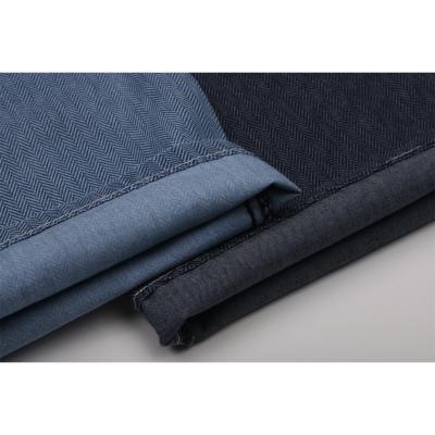 China Breathable High Quality 4oz Printed Denim Low Price Fake Knitted Thin Fabric 100%Cotton Azul Rigid Deep Denim Satin Denim For T-shirt Skirt for sale