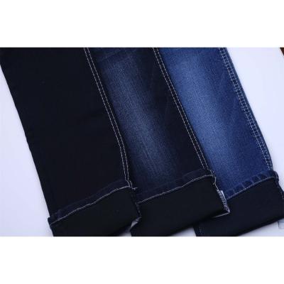 China 2 Back 11OZ China denim fabric factory low price high stretch 68 Spandex dark blue black jeans fabric good quality Shrink-resistant 30 poly cotton for sale