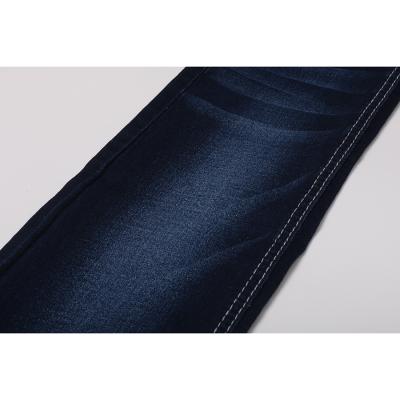 China Breathable TR Cotton Polyester Spandex Denim Fabric 9.8 oz Stretch Dark Blue Custom Blended Denim Fabric for sale