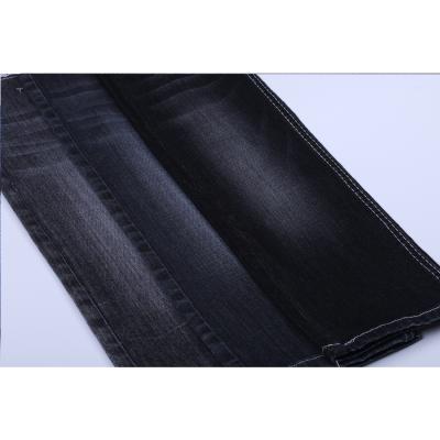 China Breathable Factory Price 10oz Black Cotton Poly Spandex Stretch Denim Fabric Cheap Sulfur Black Twill Stretch Jeans Fabric for sale