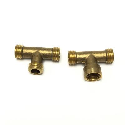 China Fine workmanship/anti rust Copper metal inner thread outer thread tee garden water pipe tube fittings joint for sale