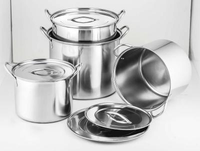 China 6L/10L/12L/16L 4pcs high quality stainless steel cookware set & 24 /26/28/30cm cooking  pot & 8pcs  410# stcok pot for sale